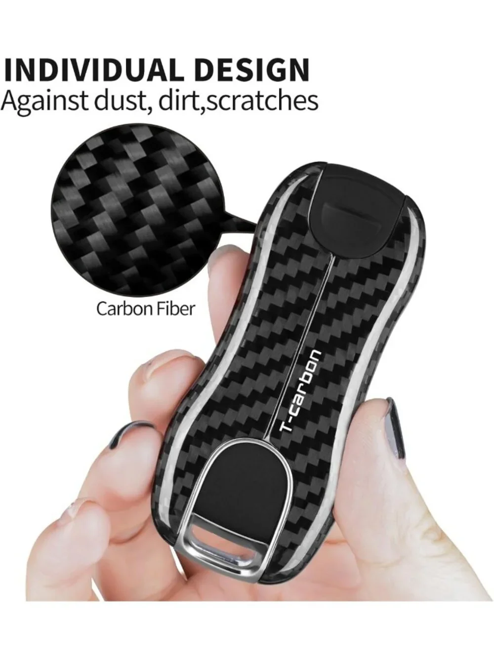 Sleek Carbon Fiber Key Fob Cover for Porsche Cayenne, Panamera, 911, Taycan